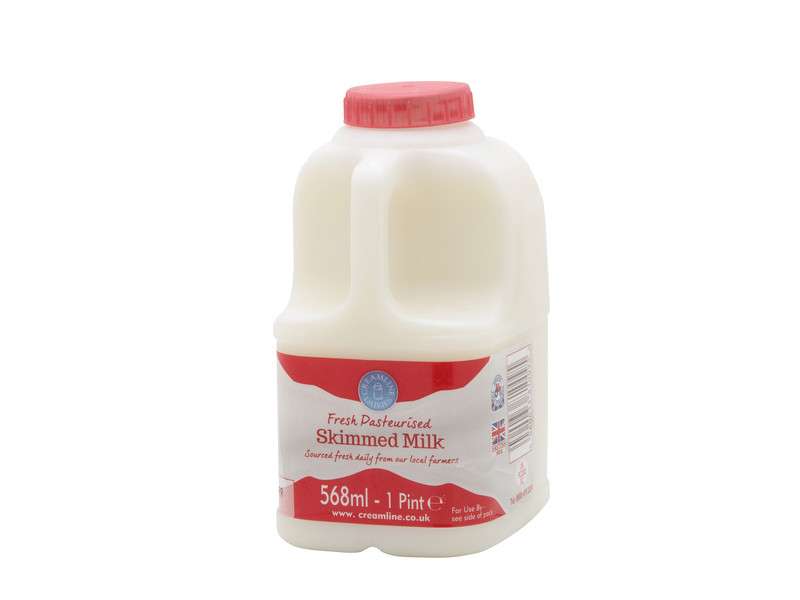 Skimmed Milk Poly Bottle (568ml: 1 Pint)